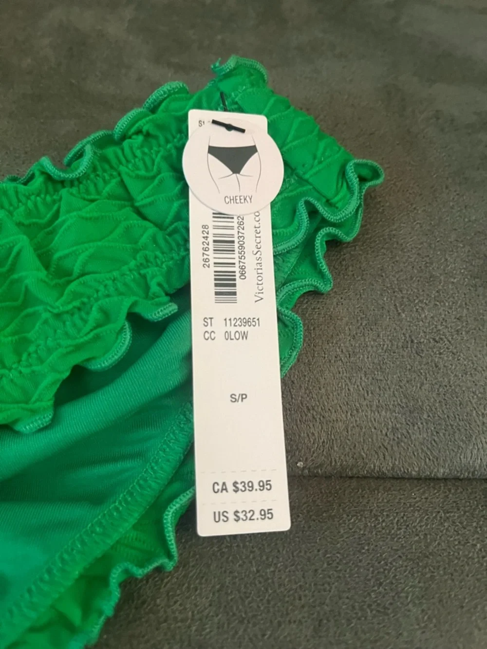 Green Ruffle Bikini Bottom - Picture 4 of 5